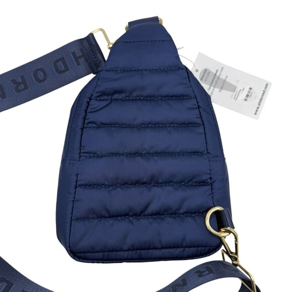 Ahdorned Navy Blue Eliza Quilted Puffy Sling Crossbody Purse Travel Bag NEW - Picture 4 of 9